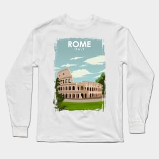 Rome Italy Travel Poster Long Sleeve T-Shirt